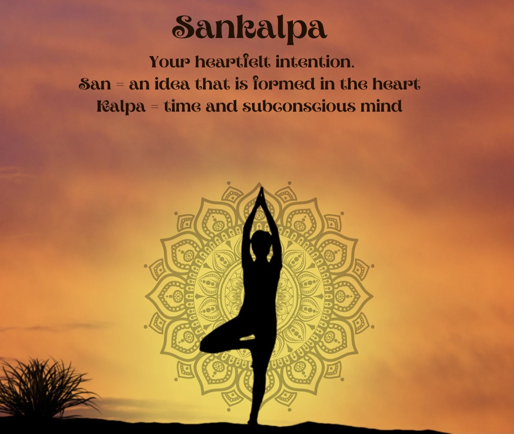 New Year image explaining a Sankalpa.