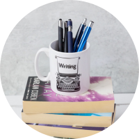 Mug and books icon