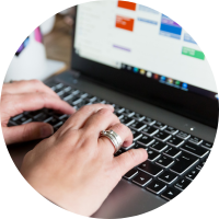 Typing icon Christmas content creation